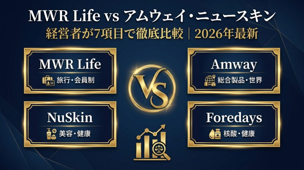 MWR Life vs アムウェイ・ニュースキン・フォーデイズ｜経営者が7項目で徹底比較 2026年最新