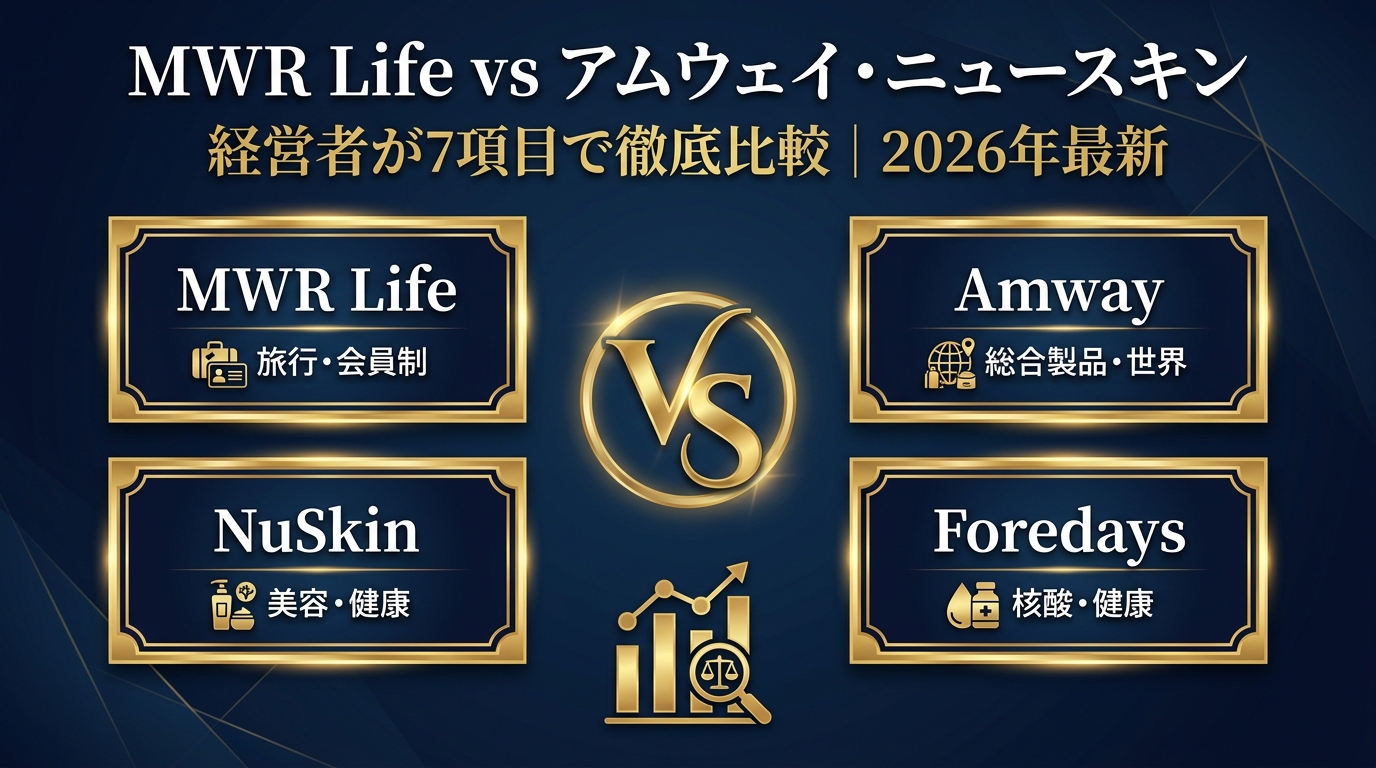 MWR Life vs アムウェイ・ニュースキン・フォーデイズ|経営者が7項目で徹底比較 2026年最新