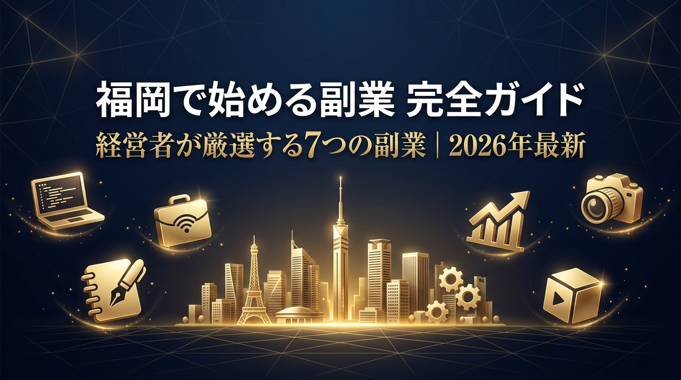 福岡で始める副業 完全ガイド｜経営者が厳選する7つの副業 2026年最新