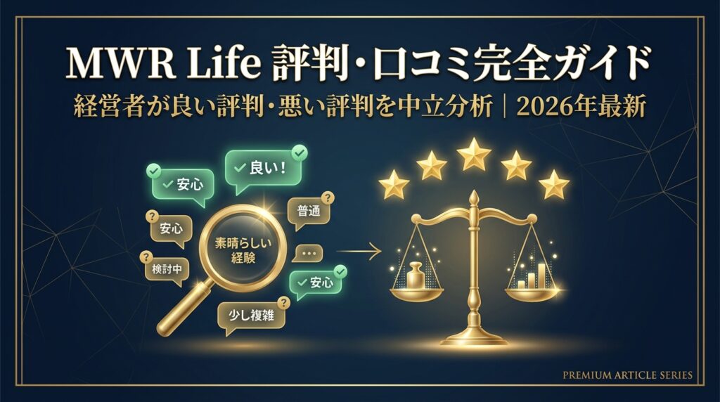 MWR Life 評判・口コミ完全ガイド|経営者が良い評判・悪い評判を中立分析 2026年最新