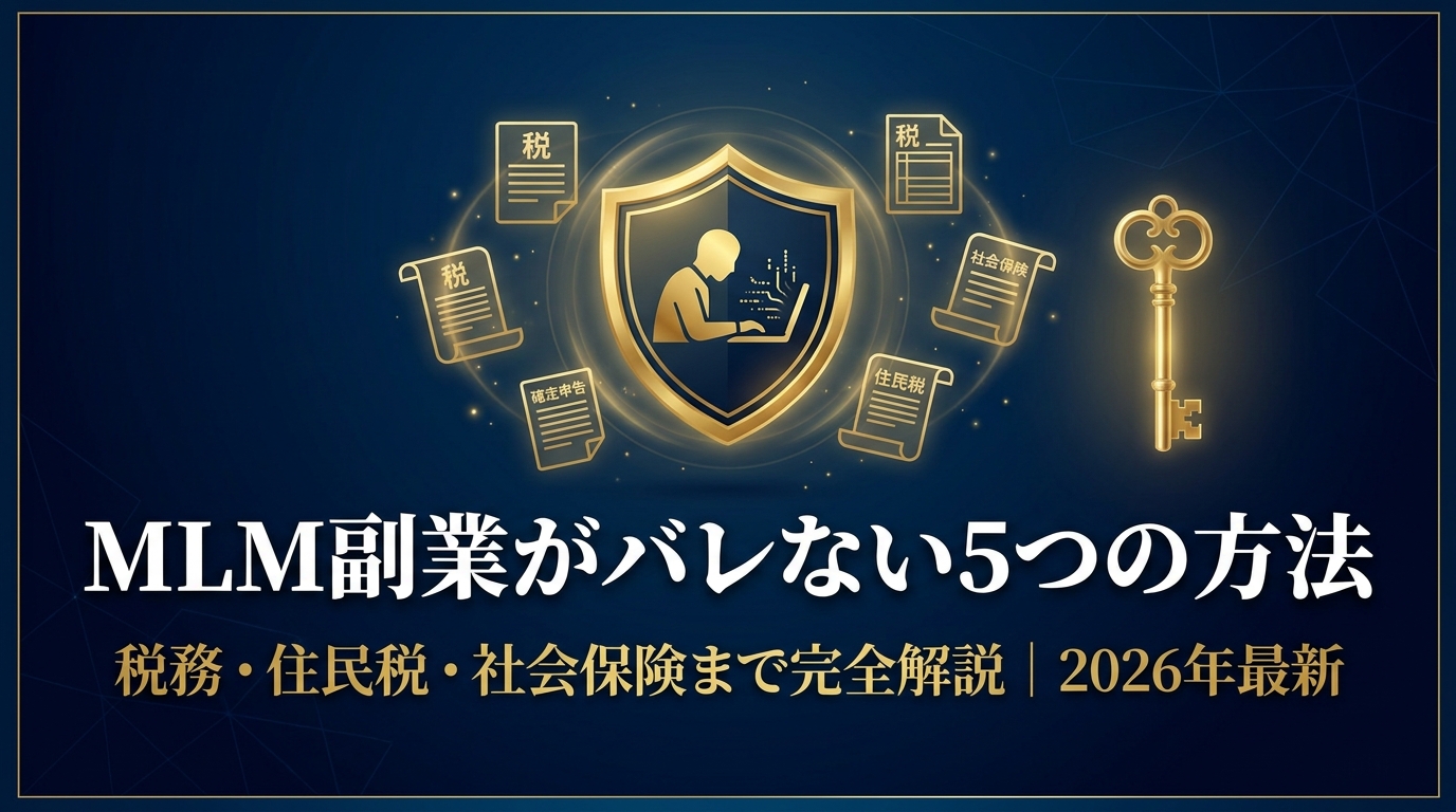 MLM副業がバレない5つの方法｜税務・住民税・社会保険まで完全解説 2026年最新